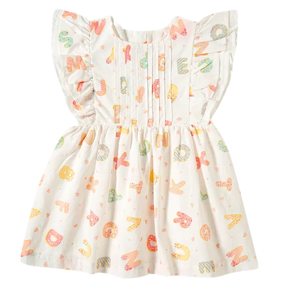 Vestido Manga Curta Abc Tricoline Toddler Tip Top