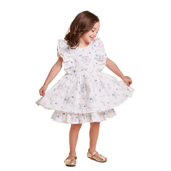 Vestido Manga Curta Bailarina Tricoline Toddler Tip Top