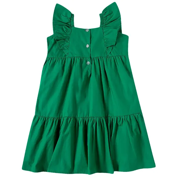 Vestido Festivo Verde Tricoline Toddler Tip Top
