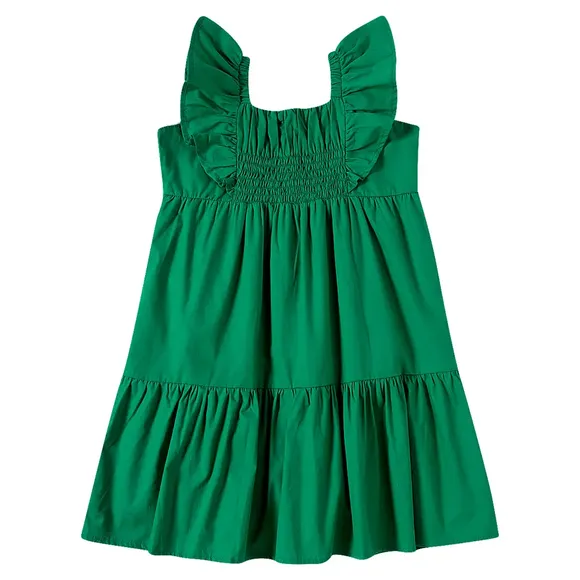 Vestido Festivo Verde Tricoline Toddler Tip Top