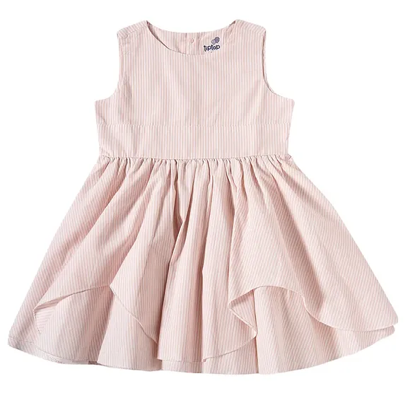 Vestido Sem Manga Toddler Tricoline Fio Tinto Tip Top