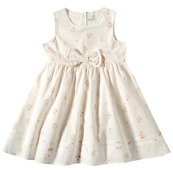 Vestido Sem Manga Toddler Floral Tricoline Tip Top