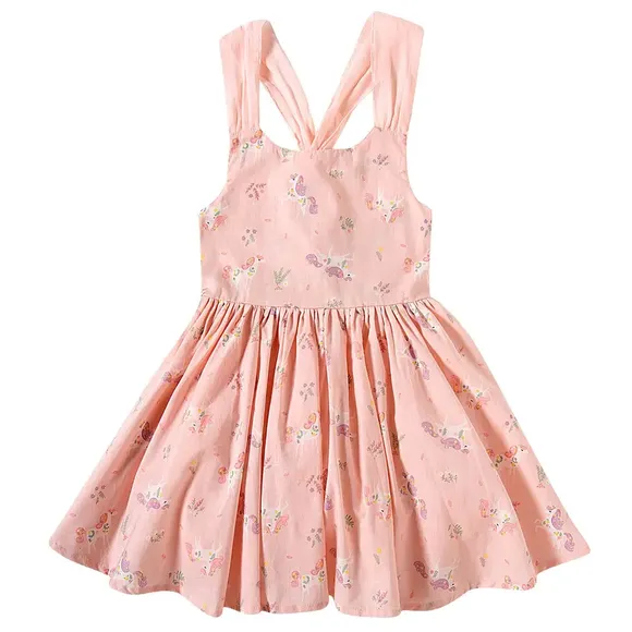 Vestido Sem Manga Toddler Unicórnio Tricoline Tip Top