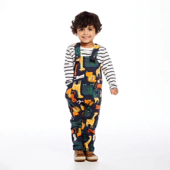 Jardineira Longa Com Camiseta Toddler Zoo Suedine Tip Top
