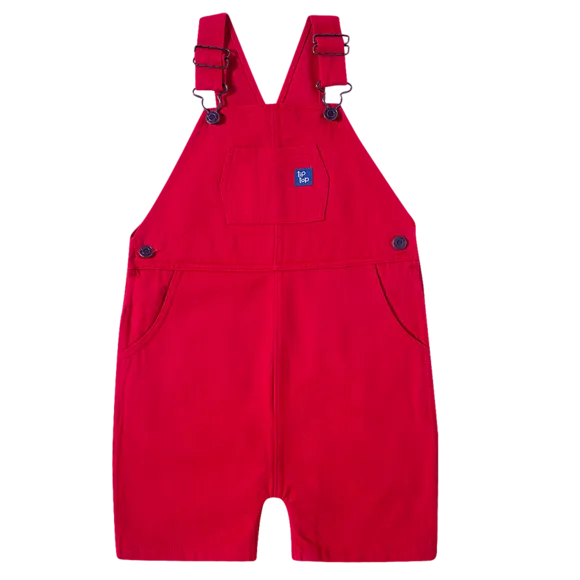 Jardineira Festiva Estampa Lisa Sarja Toddler Tip Top