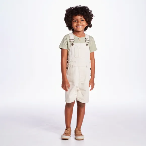 Jardineira Curta Toddler Sarja Tip Top