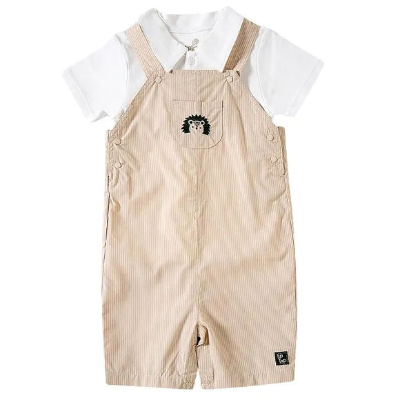 Jardineira Com Camiseta Toddler Festivo Tricoline Tip Top