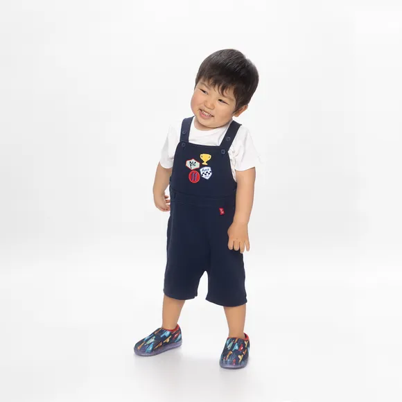 Jardineira Curta Race Suedine Toddler Tip Top