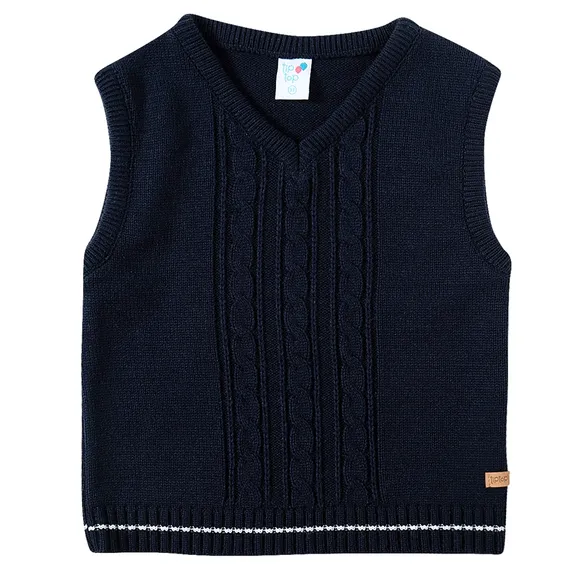 Colete Toddler Marinho Tricot  Tip Top