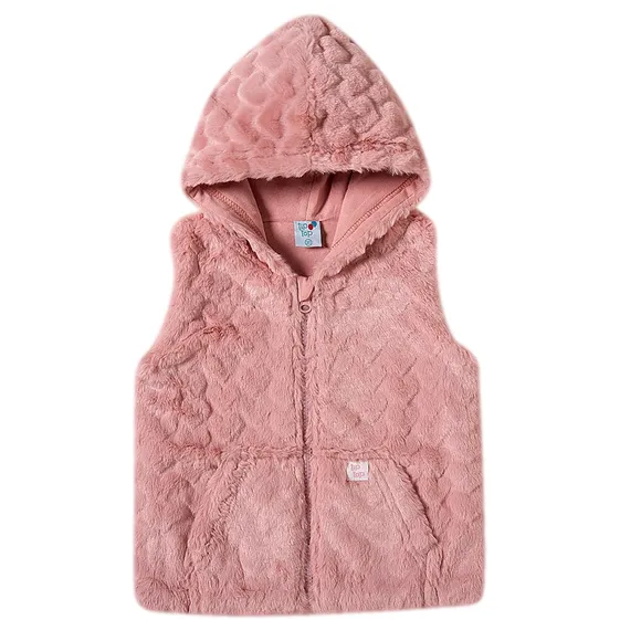 Colete Com Capuz Estampa Lisa Pelúcia Toddler Tip Top