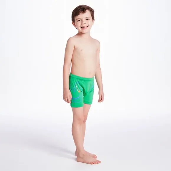 Shorts Praia Toddler Jacaré Geométrico Lycra Proteção Uv 50+ Tip Top