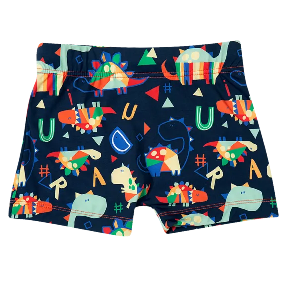 Shorts Praia Dino Elastano Proteção Uv50+ Toddler  Tip Top