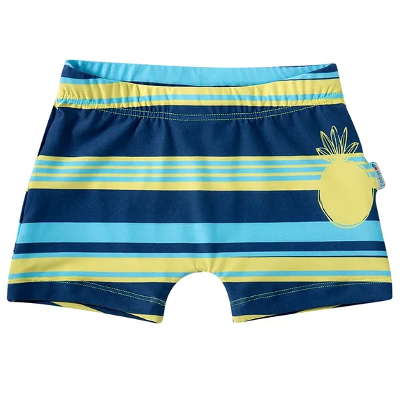 Shorts Praia Abacaxi Folhas Elastano Toddler Proteção Uv50+ Tip Top
