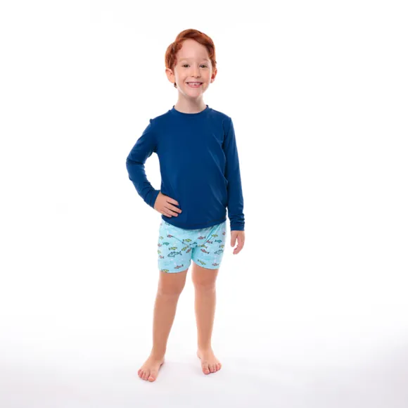 Shorts Praia Toddler Tubarão Elastano Proteção Uv 50+ Tip Top