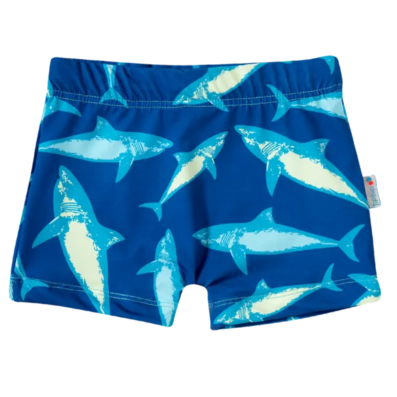 Shorts Marinho Toddler Peixes Oceano Elastano Proteção Uv 50+ Tip Top