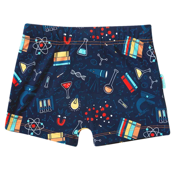 Shorts Praia Cientista Elastano Toddler Proteção Uv 50+