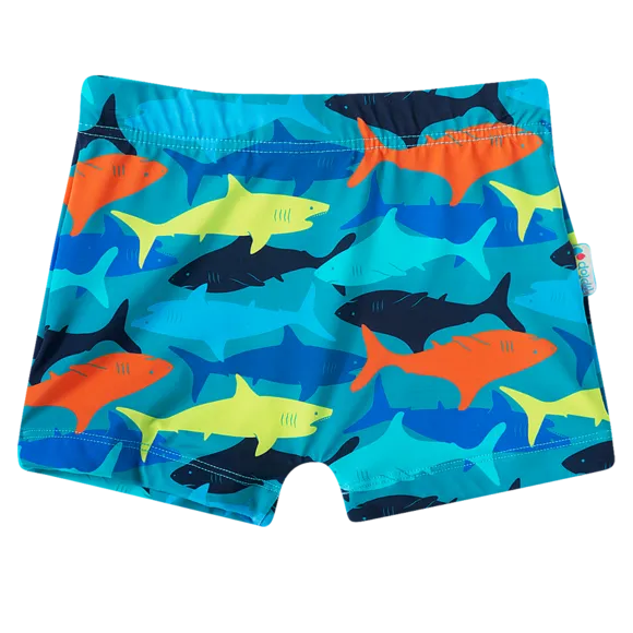 Shorts Tubarão Colorido Elastano Toddler Proteção Uv 50+