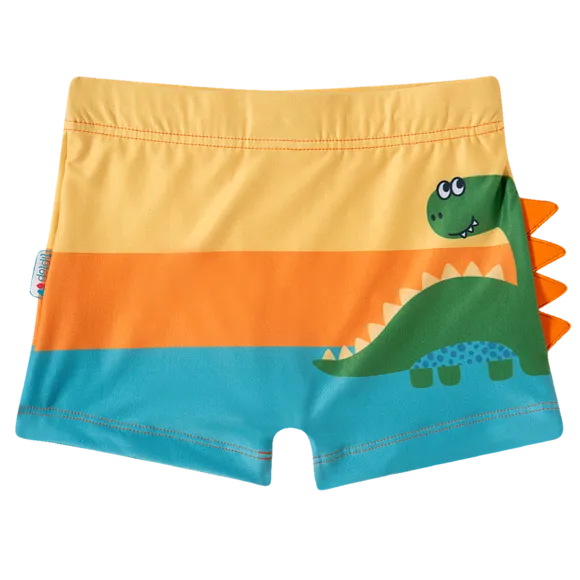 Shorts Praia Dino Laranja Lycra Toddler Uv50+ Tip Top