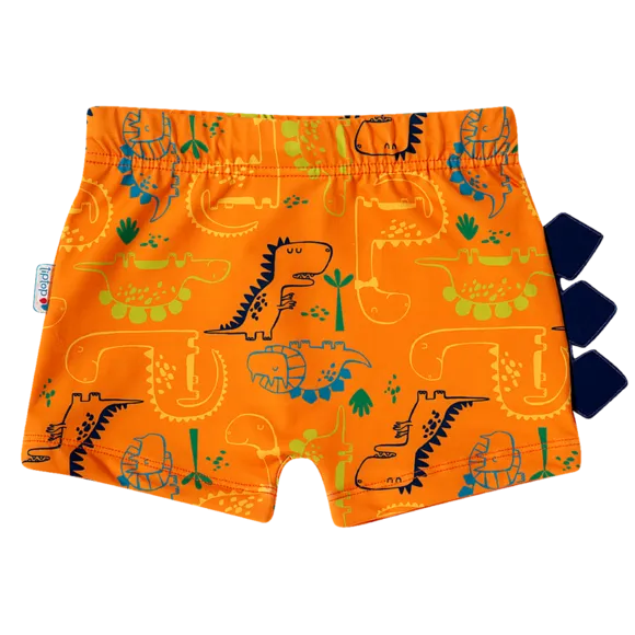 Short Dino Laranja Lycra Toddler Uv50+ Tip Top