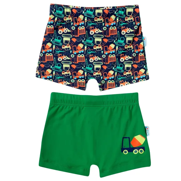 Kit 2 Shorts Praia Transporte Lycra Toddler Proteção Uv50+ Tip Top