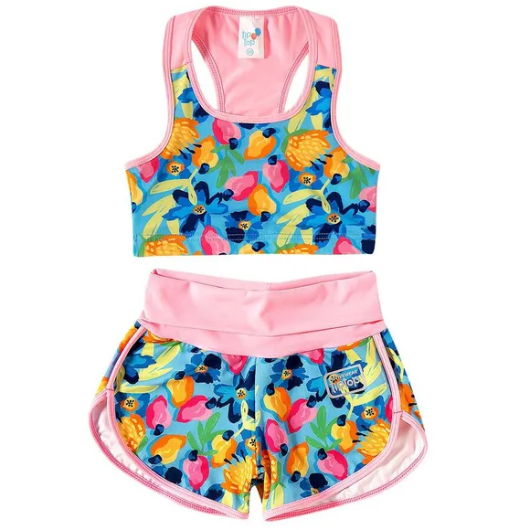 Kit Fitness Toddler Summer Caju Elastano Proteção Uv 50+ Tip Top