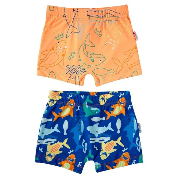 Kit Praia 2 Shorts Toddler Tuba Colors Lycra Proteção Uv 50+ Tip Top