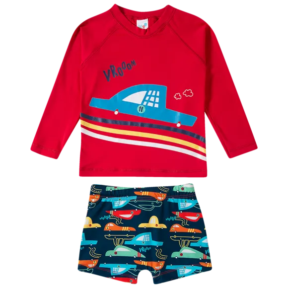 Conjunto Praia Corrida Elastano Toddler Proteção Uv 50+