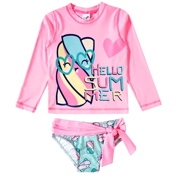 Conjunto Praia Marshmellow Lycra Toddler Proteção Uv50+