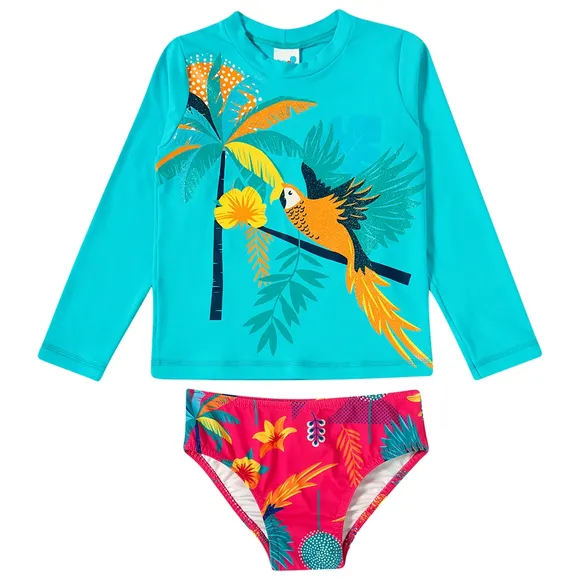 Conjunto Praia Arara Tropical Elastano Toddler Uv50+ Tip Top