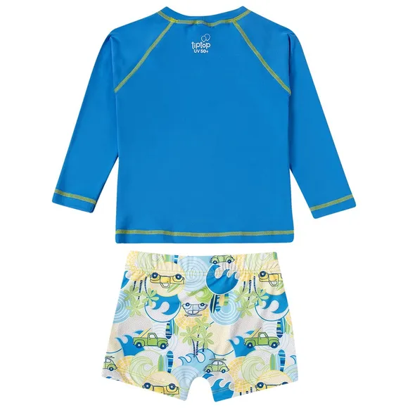 Conjunto Praia Ondas Surf Elastano Toddler Proteção Uv50+ Tip Top