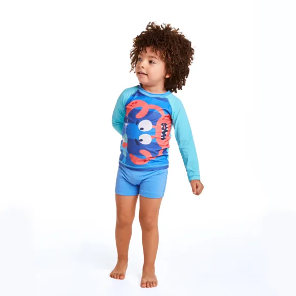 Conjunto Praia Monstrinhos Divertidos Lycra Toddler Proteção Uv50+ Tip Top