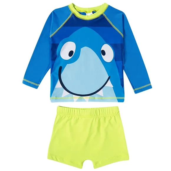 Conjunto Praia Monstrinhos Divertidos Lycra Toddler Proteção Uv50+ Tip Top