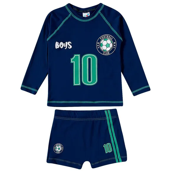 Conjunto Praia Toddler Football Lycra Proteção Uv 50+ Tip Top