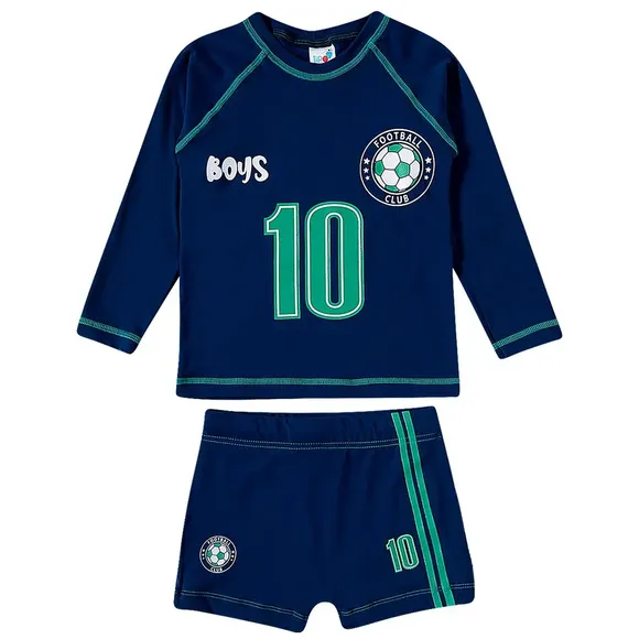 Conjunto Praia Toddler Football Lycra Proteção Uv 50+ Tip Top