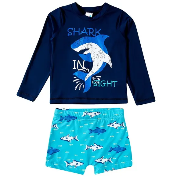 Conjunto Toddler Peixes Oceano Lycra Proteção Uv 50+ Tip Top
