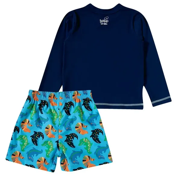 Conjunto Toddler Jacaré Geométrico Lycra Proteção Uv 50+ Tip Top