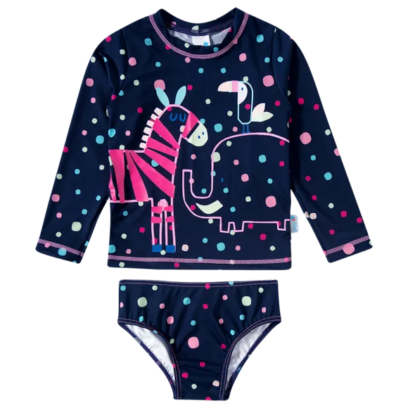 Conjunto Praia Zoo Colorido Elastano Toddler Proteção Uv 50+