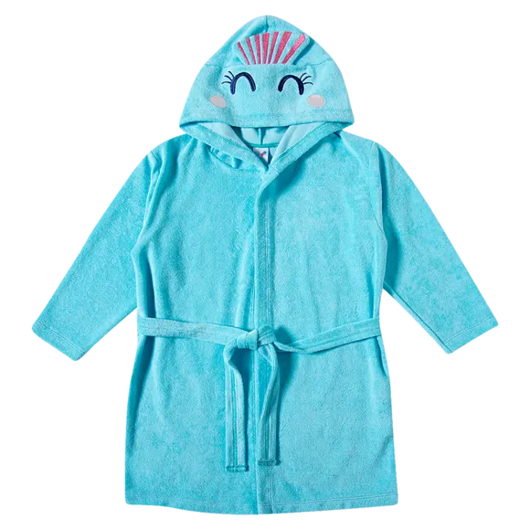 Roupão Com Capuz Peixes Rosa Atoalhado Toddler Tip Top