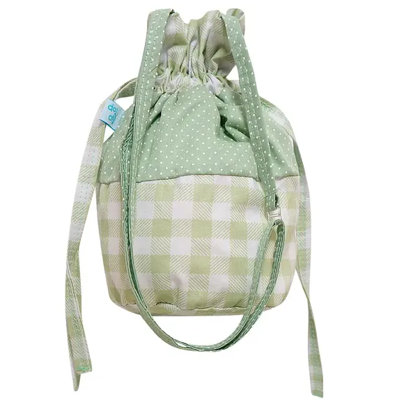 Bolsa Verde Com Bolinhas Tricoline Tip Top