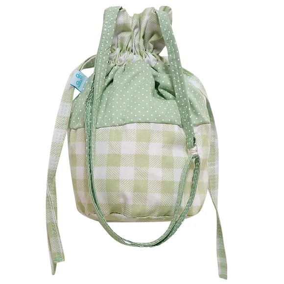 Bolsa Verde Com Bolinhas Tricoline Tip Top
