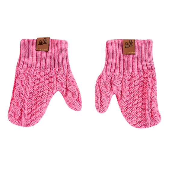 Luva Rosa Tricot  Toddler