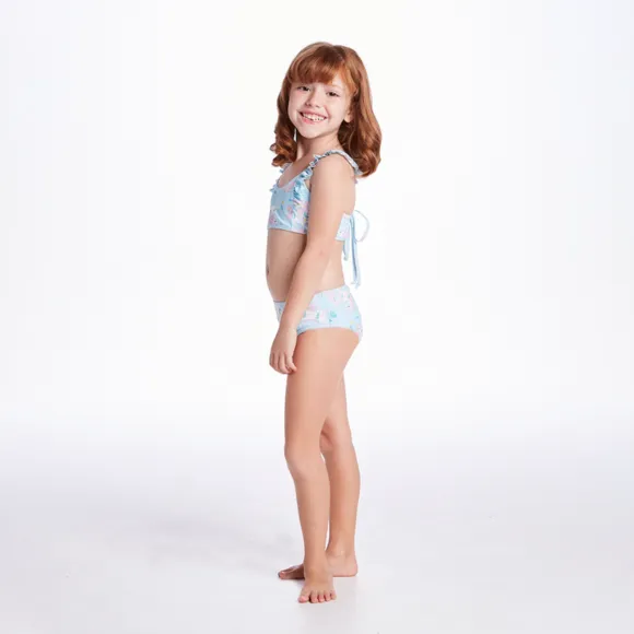Kit 3 Peças Toddler Unicórnio Floral Elastano Proteção Uv 50+ Tip Top