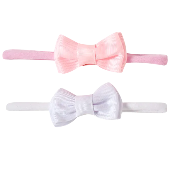 Kit 2 Faixas De Cabelo Com Laço Tip Top