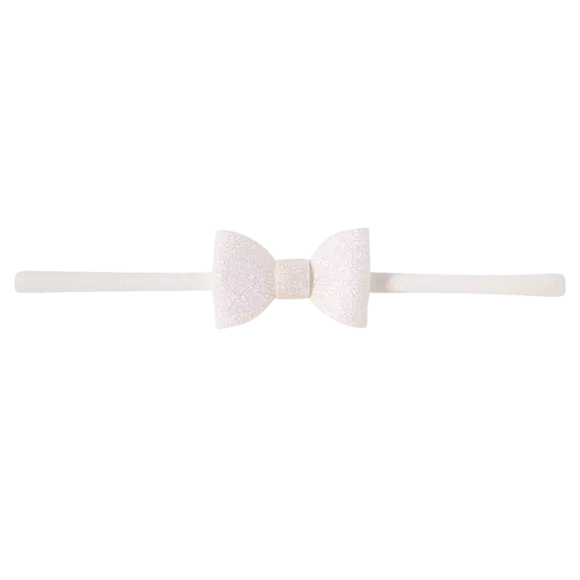 Faixa De Cabelo Branca Com Laço Tip Top