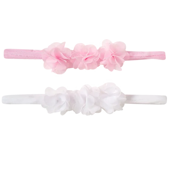 Kit 2 Faixa Para Cabelo Com Aplique De Florzinha Tip Top