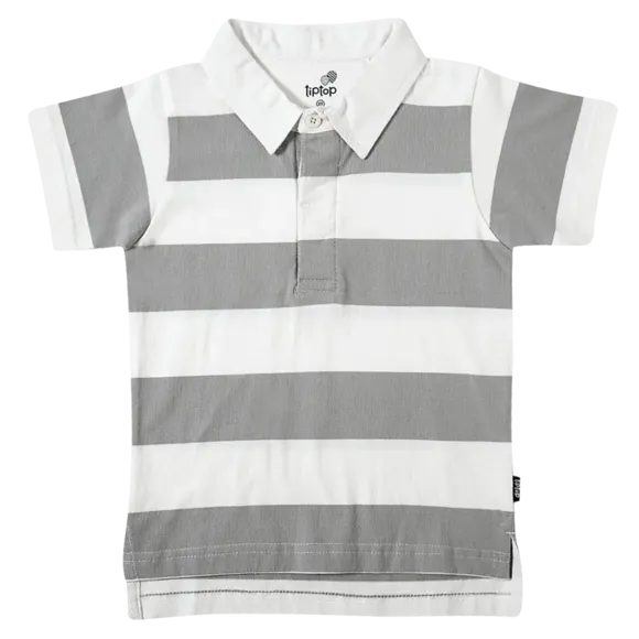 Camiseta Polo Manga Curta Toddler Listrada Malha Tip Top