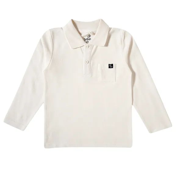 Camiseta Polo Estampa Lisa Malha Piquet Toddler Tip Top