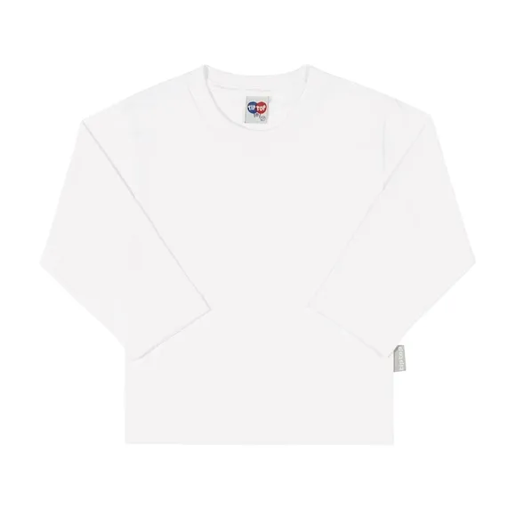 Camiseta Manga Longa Meia Malha Básica Unissex Toddler
