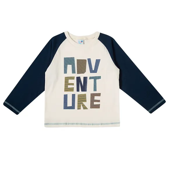 Camiseta Manga Longa Safari Meia Malha Toddler Tip Top