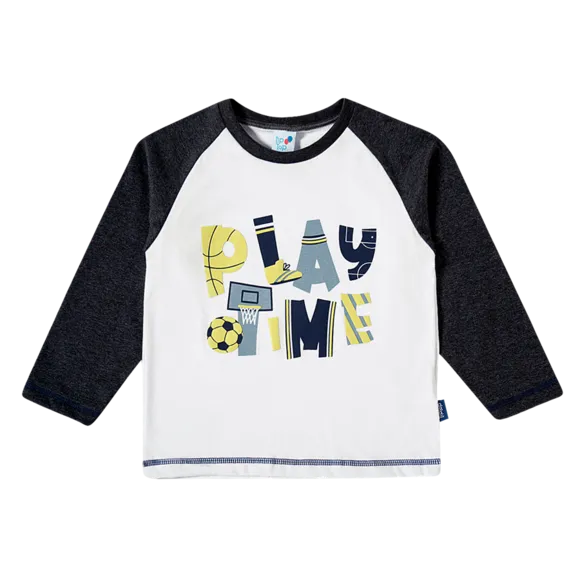 Camiseta Manga Longa Sports Meia Malha Toddler Tip Top